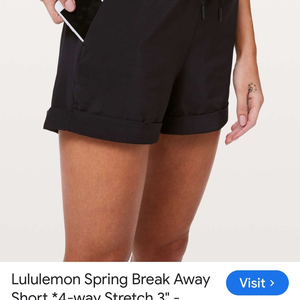 Lululemon spring break away shorts  size 8